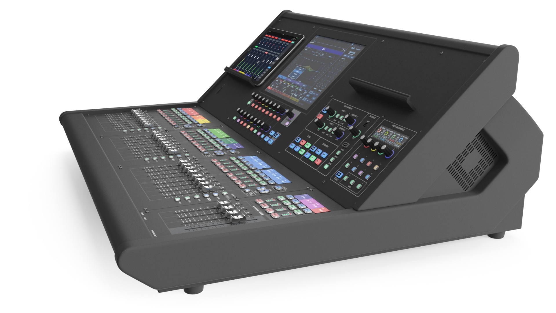 Live Mixing Console Grey Lights On 3D model