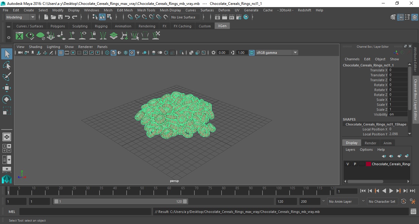 3D Chocolate Cereals Rings model