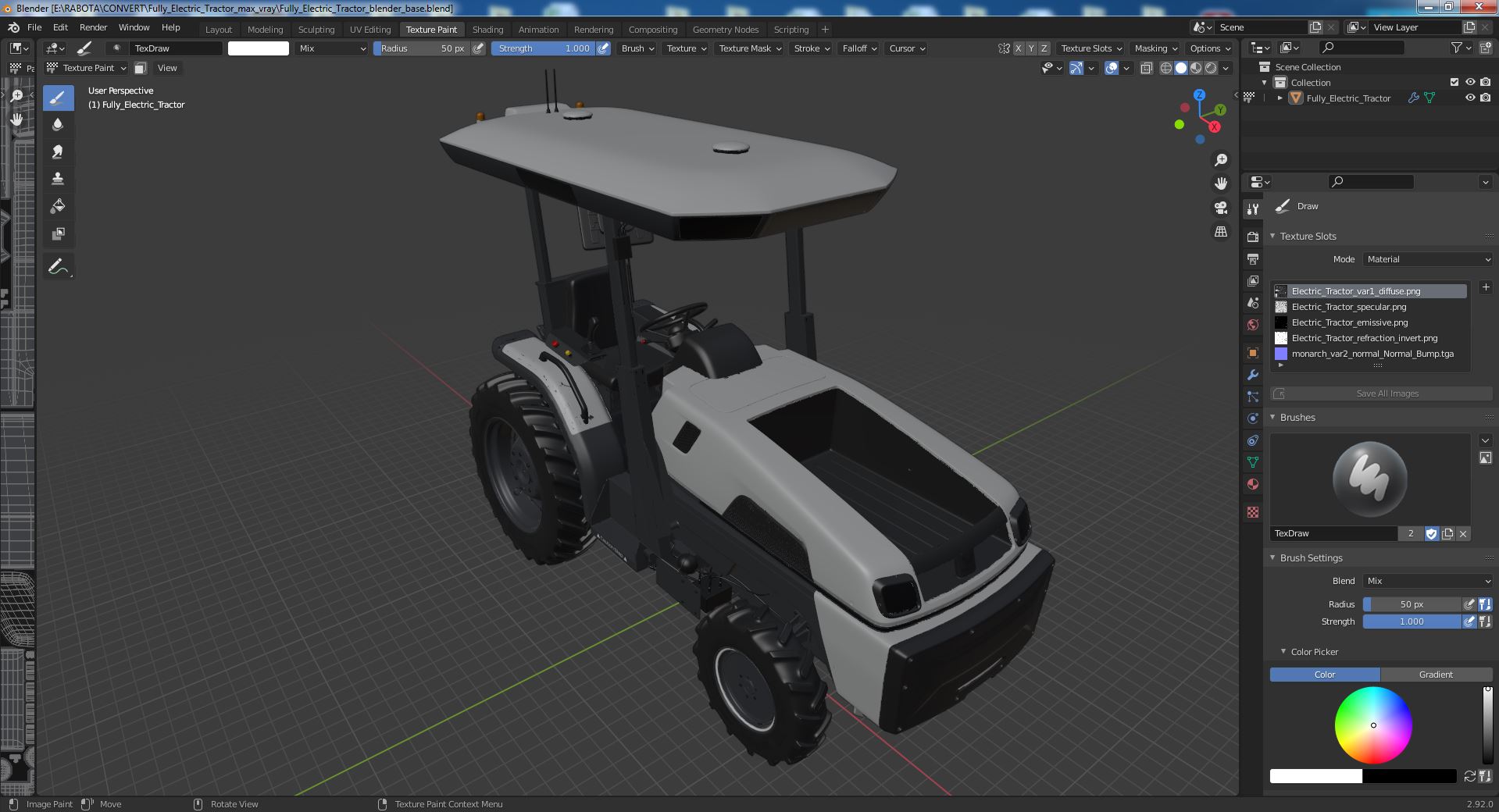 Fully Electric Tractor 3D