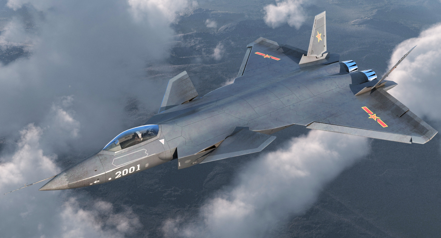 Stealth Chengdu J 20 Rigged 3D