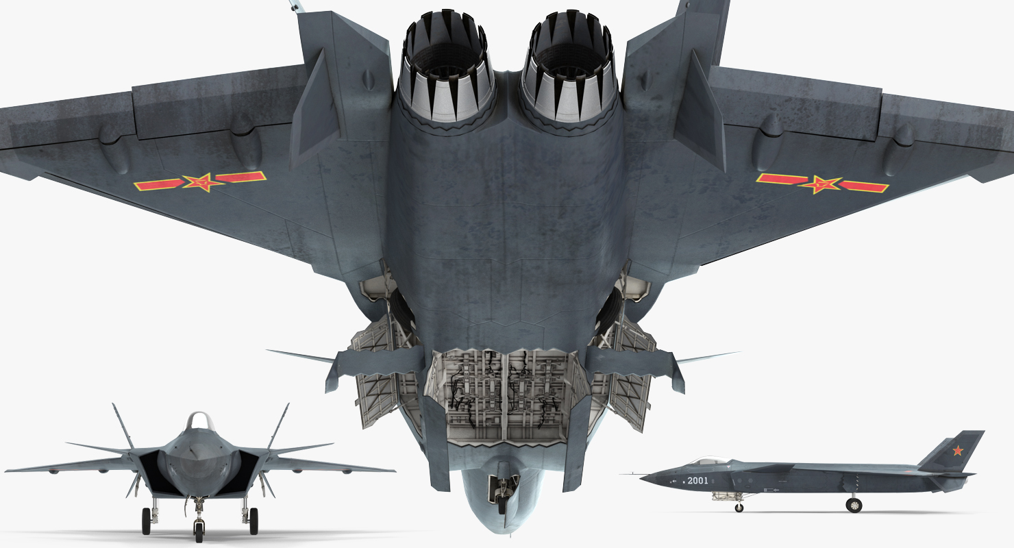 Stealth Chengdu J 20 Rigged 3D