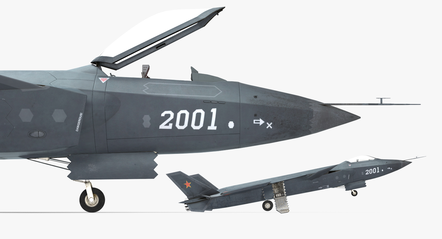 Stealth Chengdu J 20 Rigged 3D
