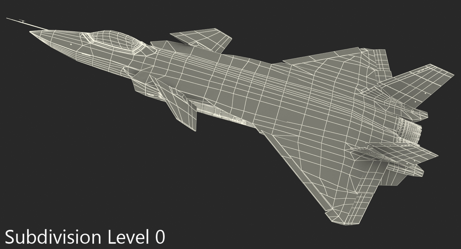 Stealth Chengdu J 20 Rigged 3D