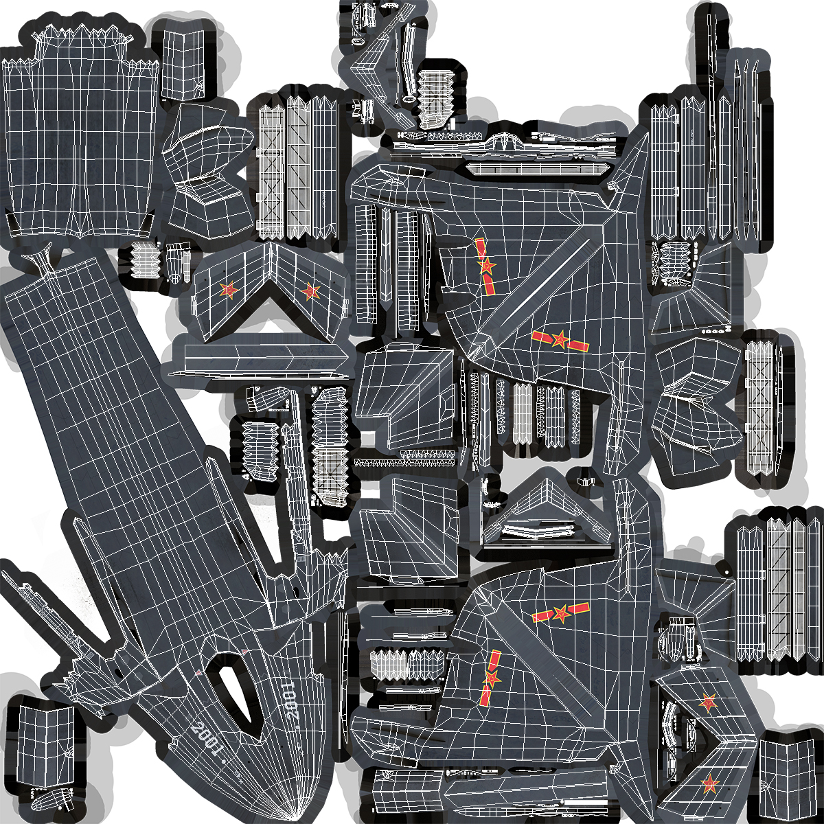 Stealth Chengdu J 20 Rigged 3D