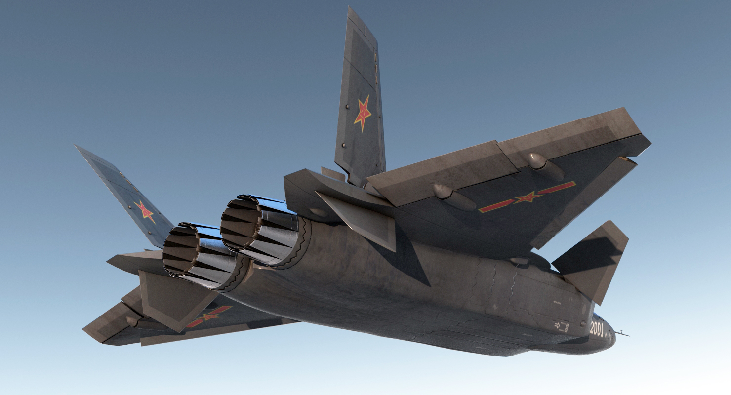 Stealth Chengdu J 20 Rigged 3D