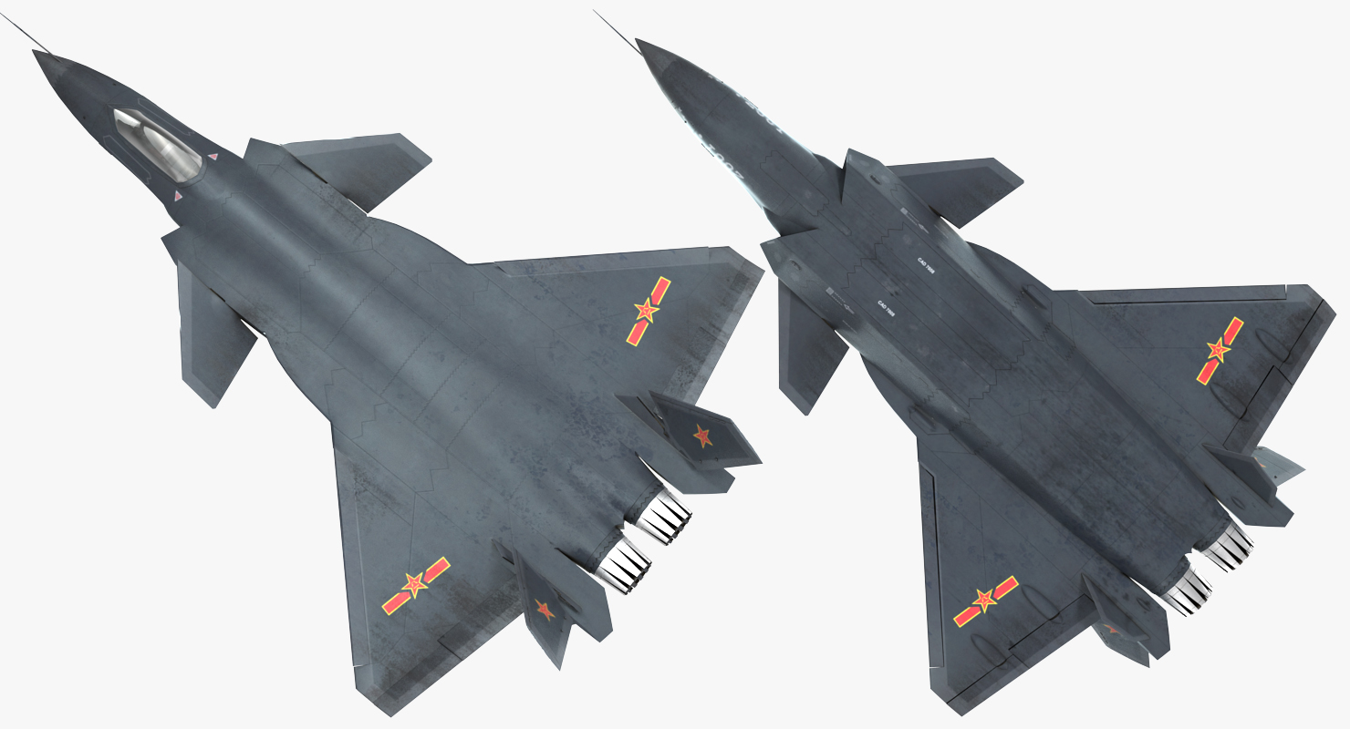 Stealth Chengdu J 20 Rigged 3D
