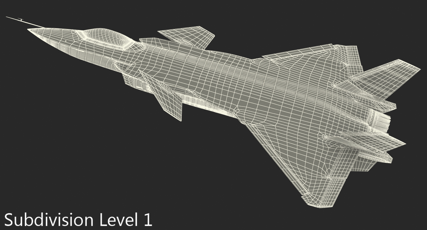 Stealth Chengdu J 20 Rigged 3D
