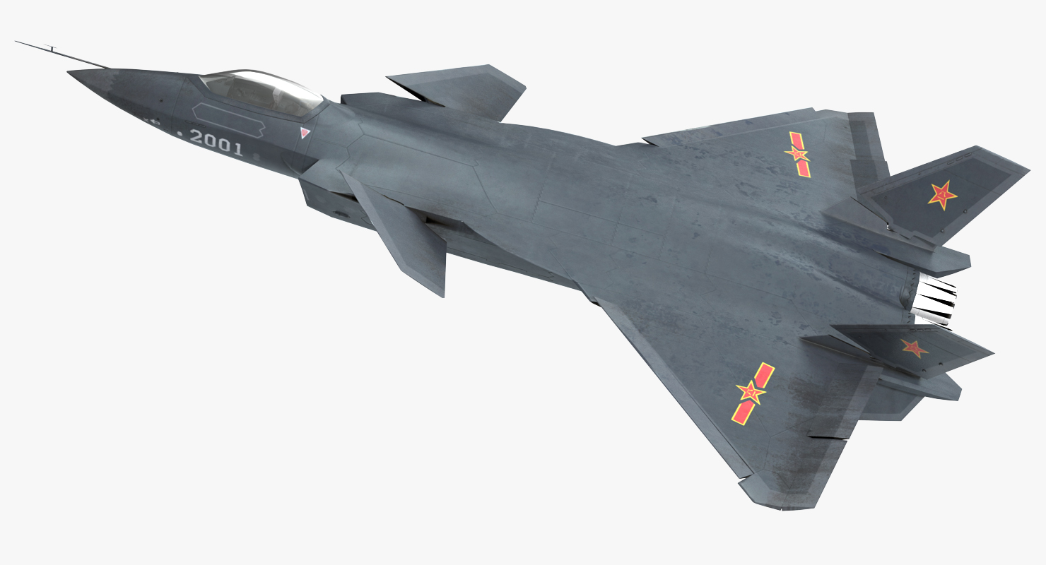 Stealth Chengdu J 20 Rigged 3D