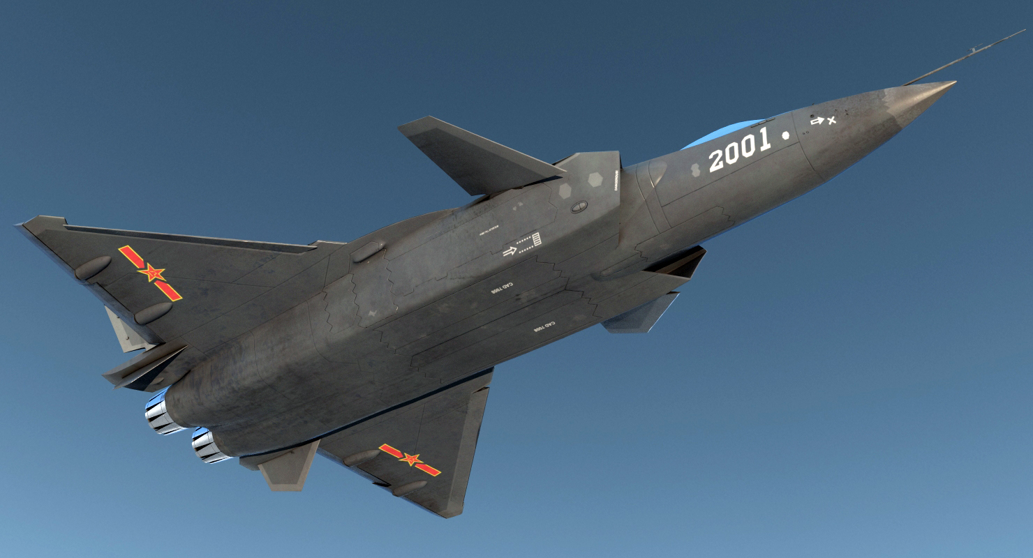 Stealth Chengdu J 20 Rigged 3D