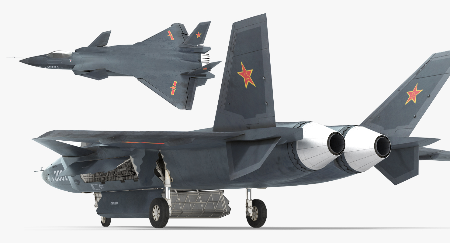 Stealth Chengdu J 20 Rigged 3D