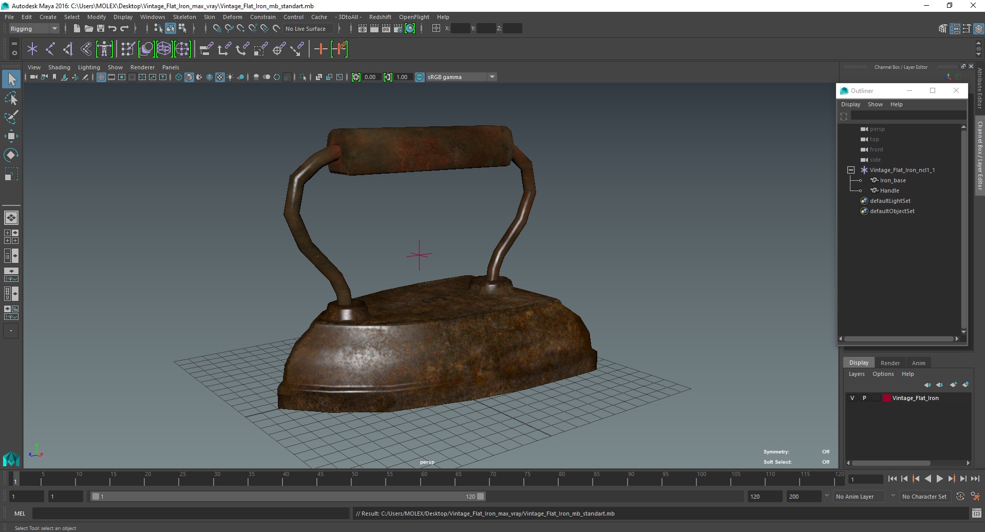Vintage Flat Iron 3D