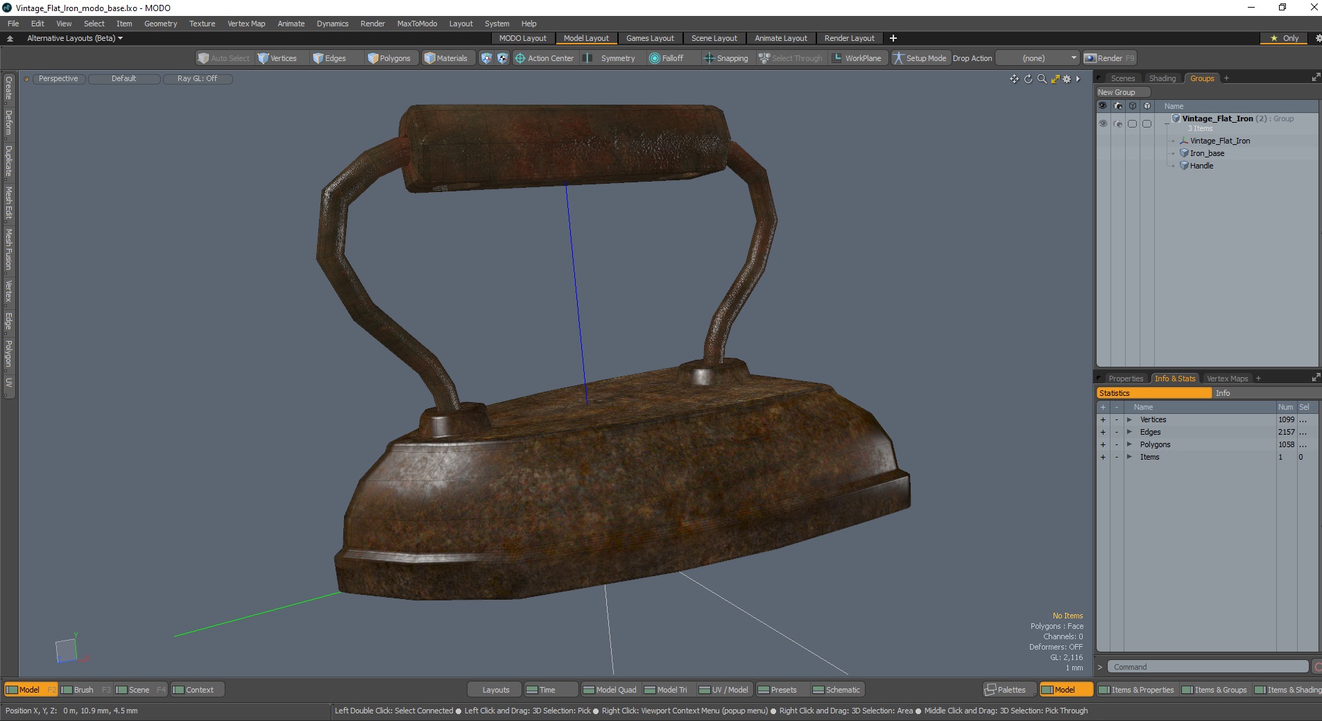 Vintage Flat Iron 3D