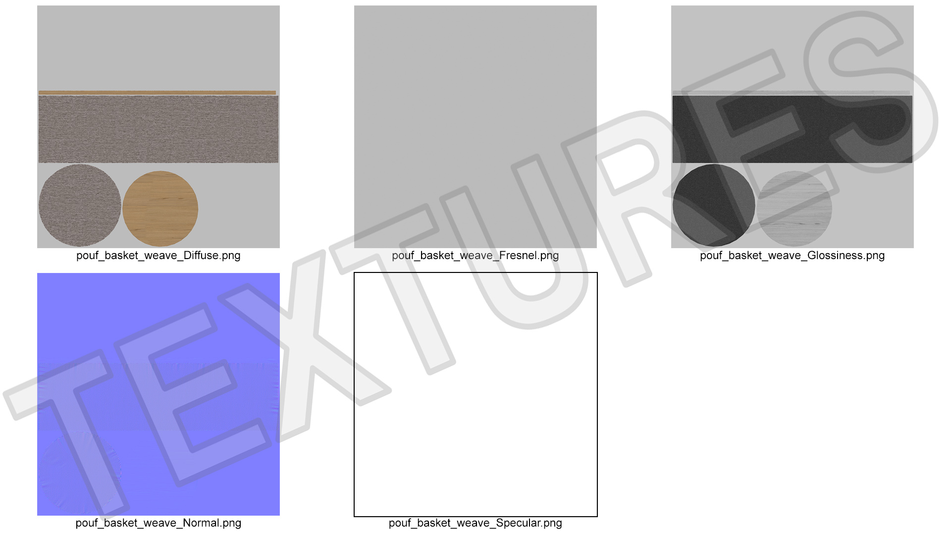 Upholstered Ottoman Footstool for 3D Print 3D