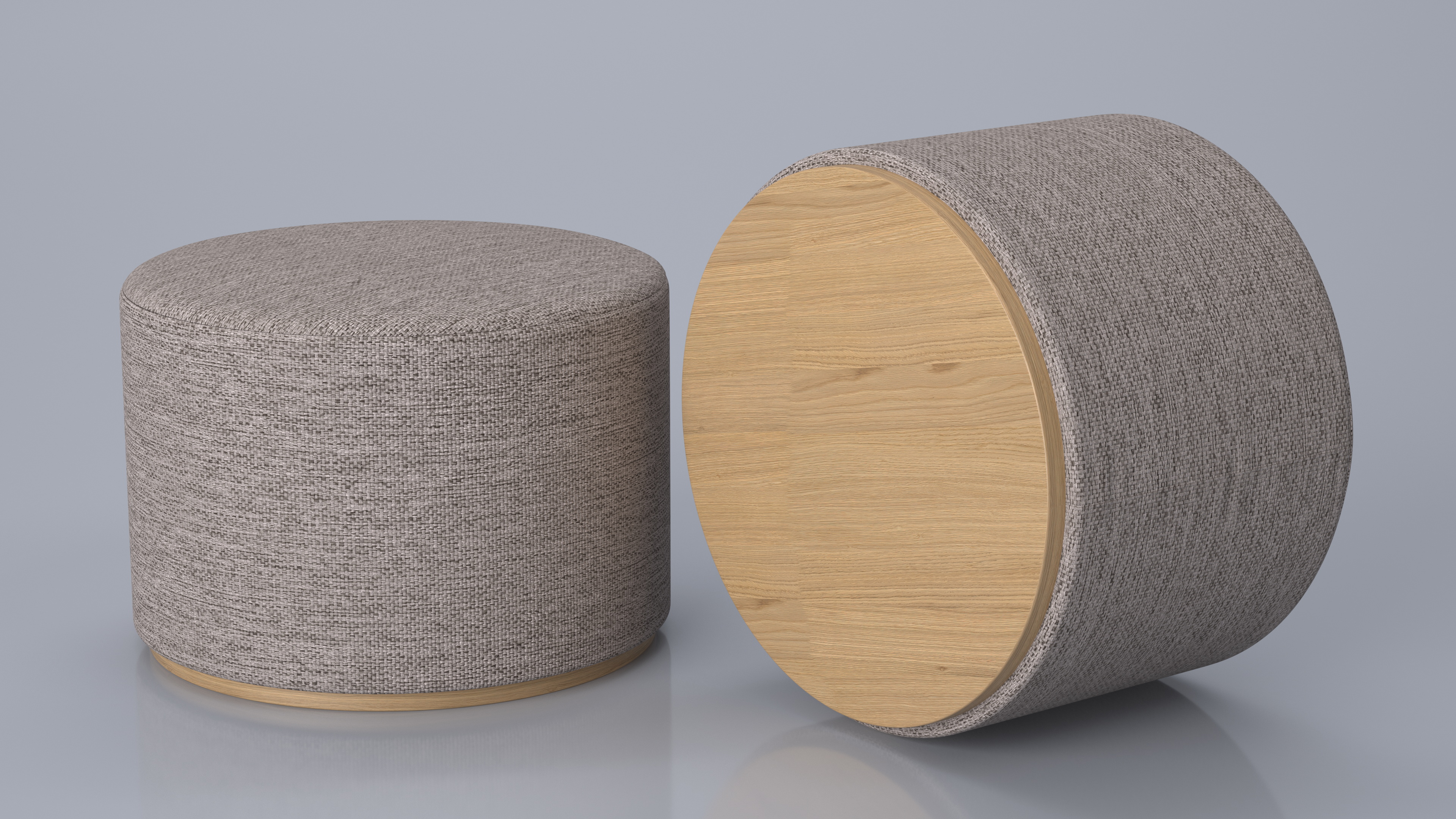 Upholstered Ottoman Footstool for 3D Print 3D