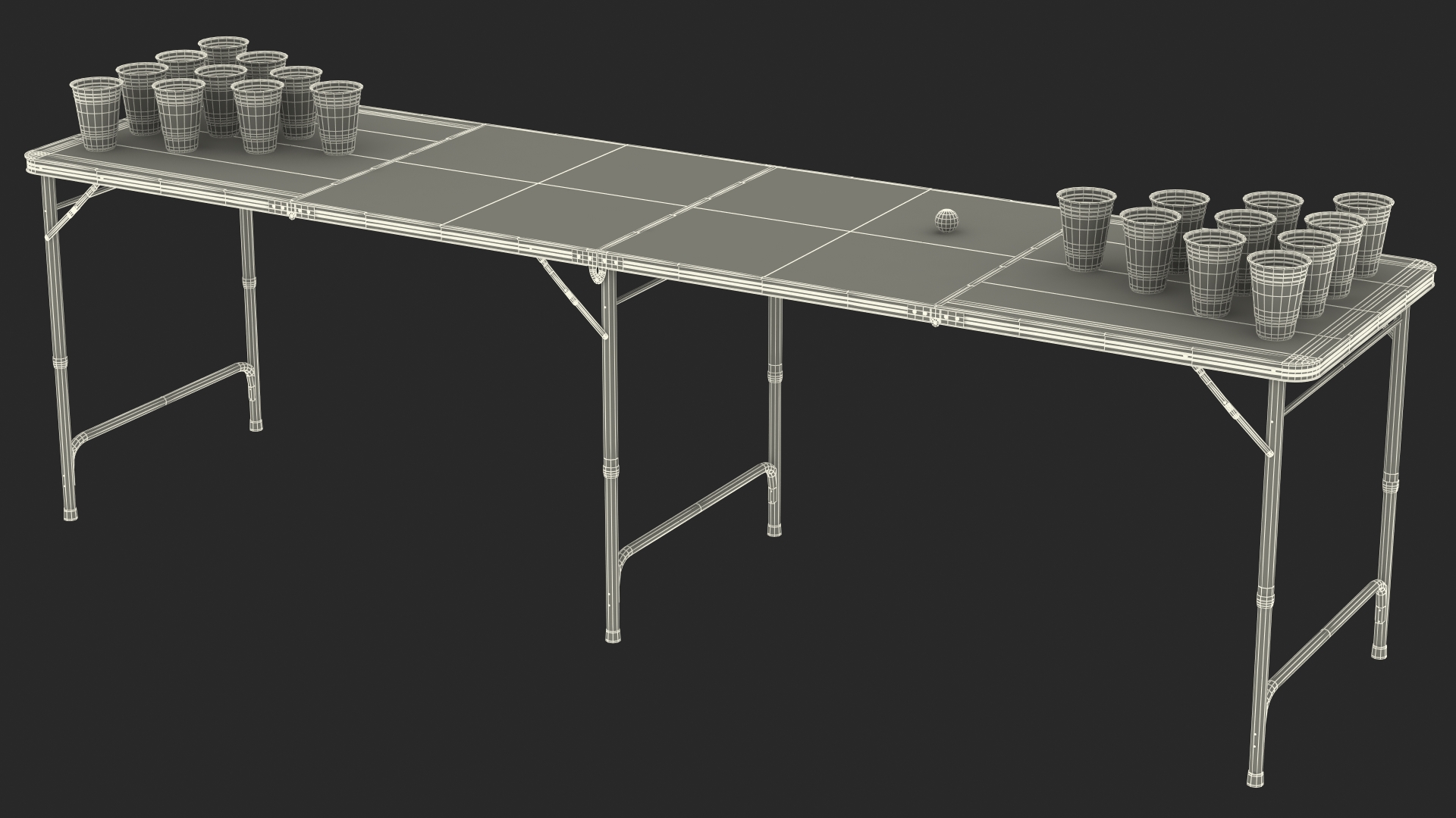 3D model Beer Pong Table USA Style