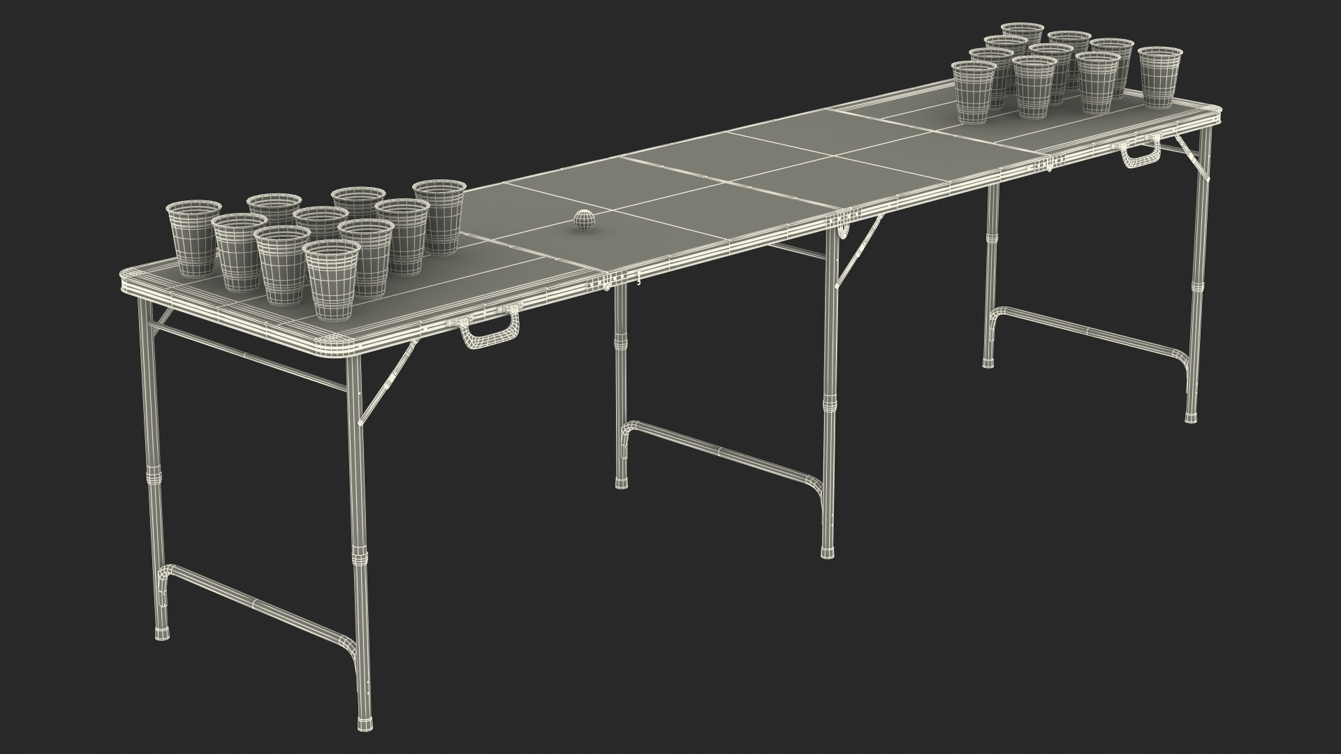 3D model Beer Pong Table USA Style