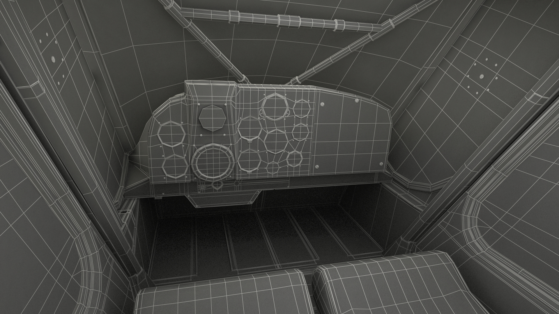 3D Civil Aviation Motor Airplane Black Simple Interior