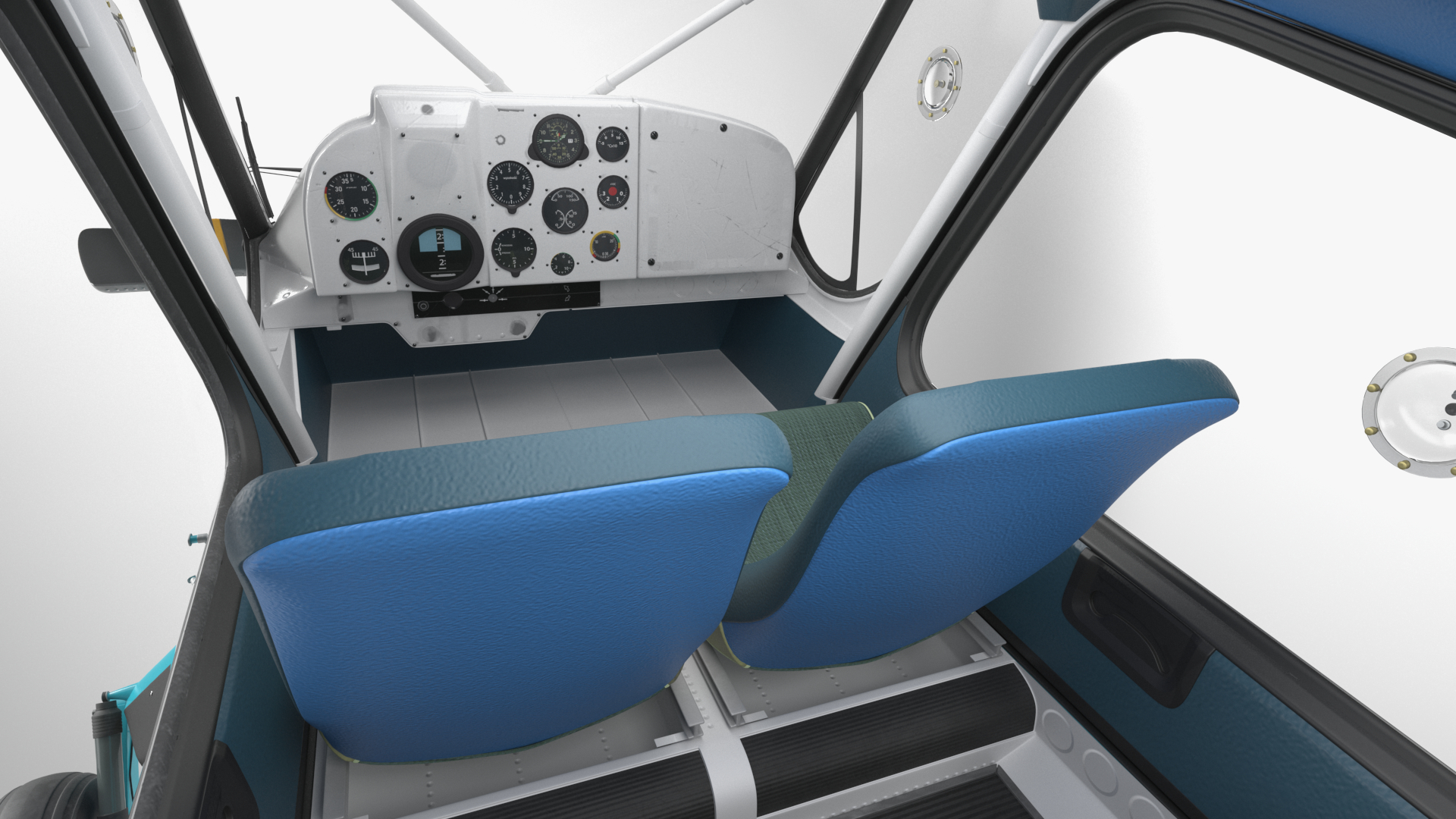 3D Civil Aviation Motor Airplane Black Simple Interior