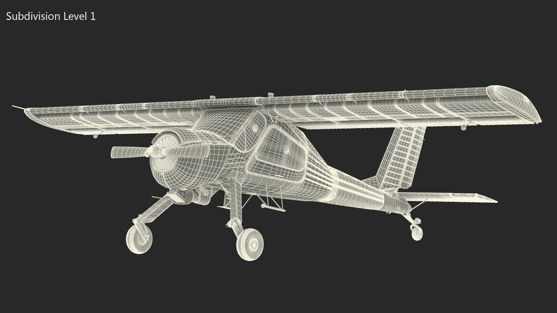 3D Civil Aviation Motor Airplane Black Simple Interior