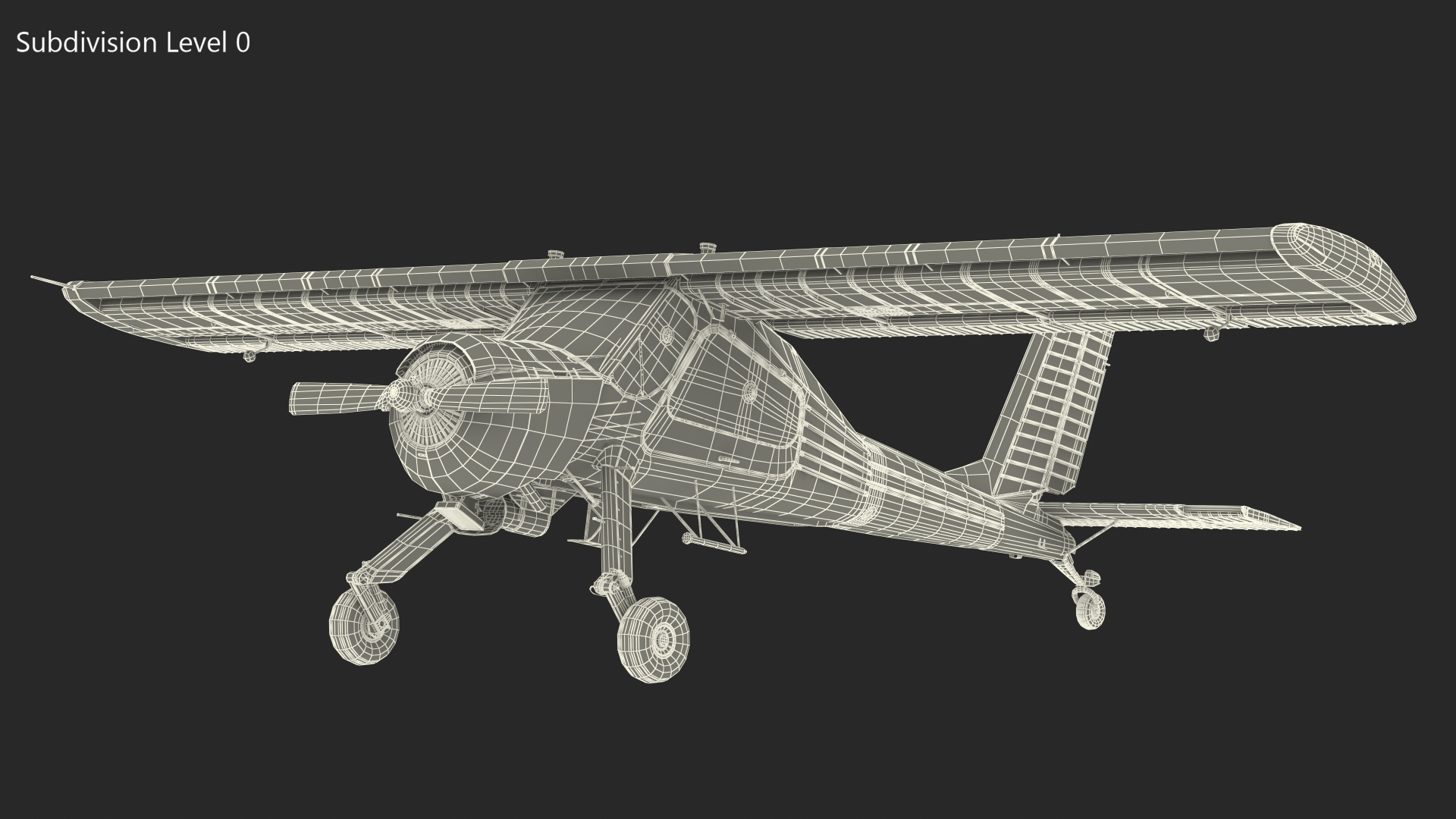 3D Civil Aviation Motor Airplane Black Simple Interior