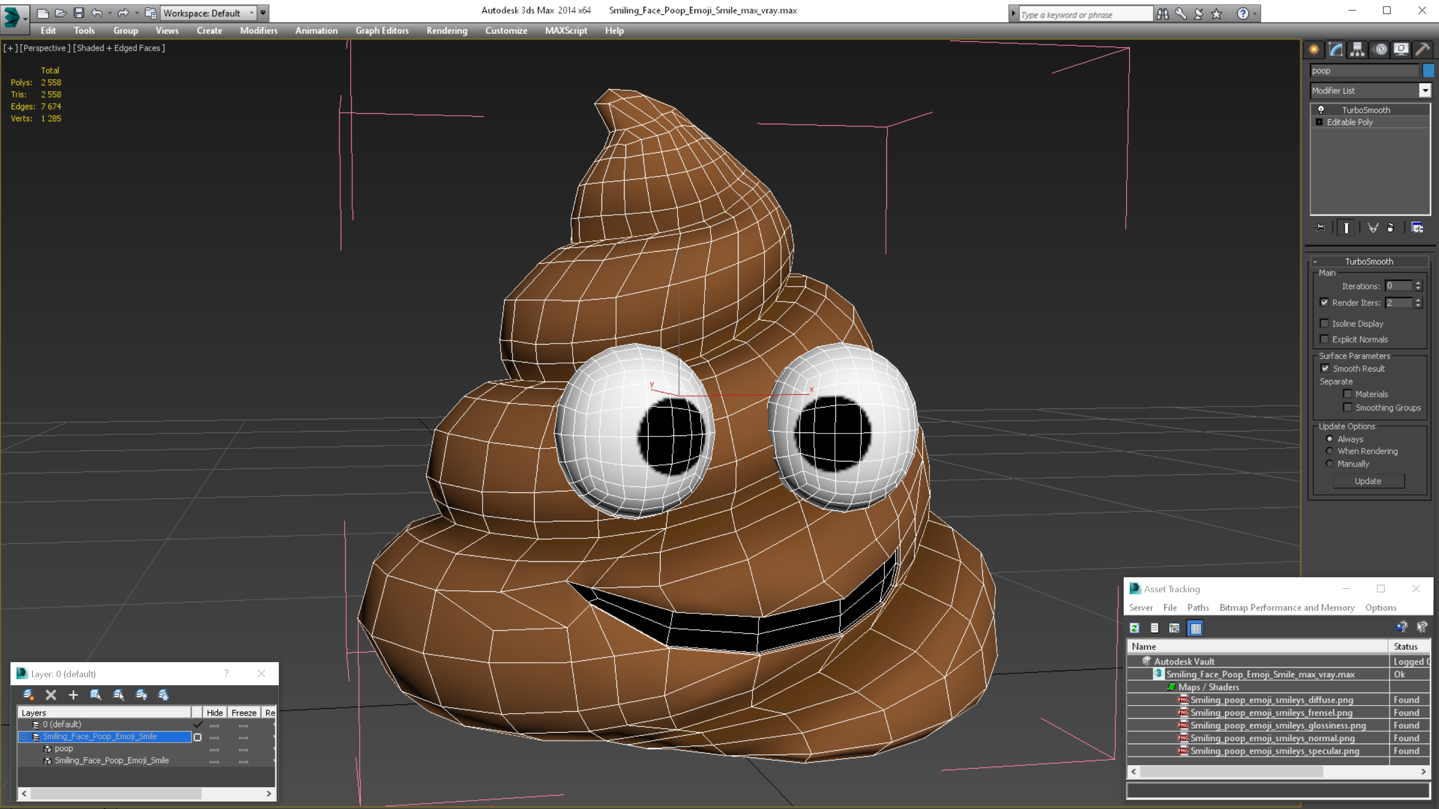 Smiling Face Poop Emoji Smile 3D model