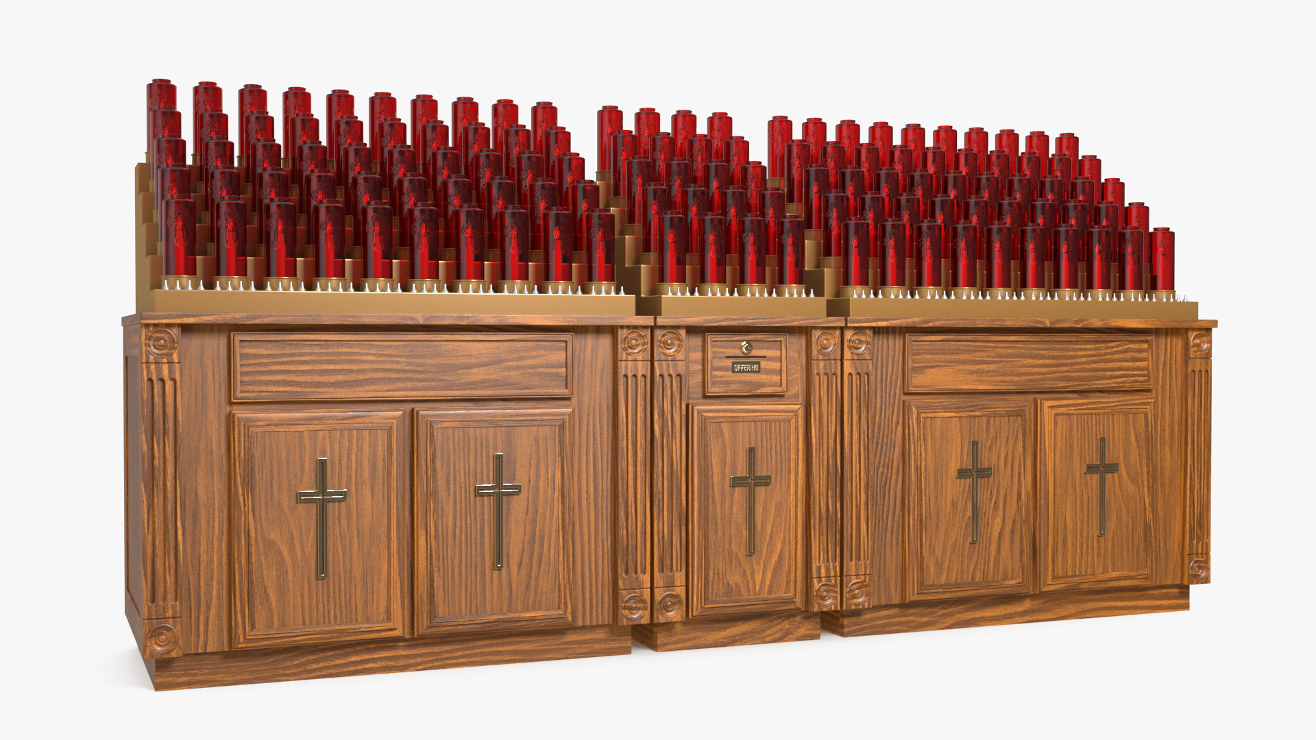 3D model Large Church Votive Candle Stand Cabinet