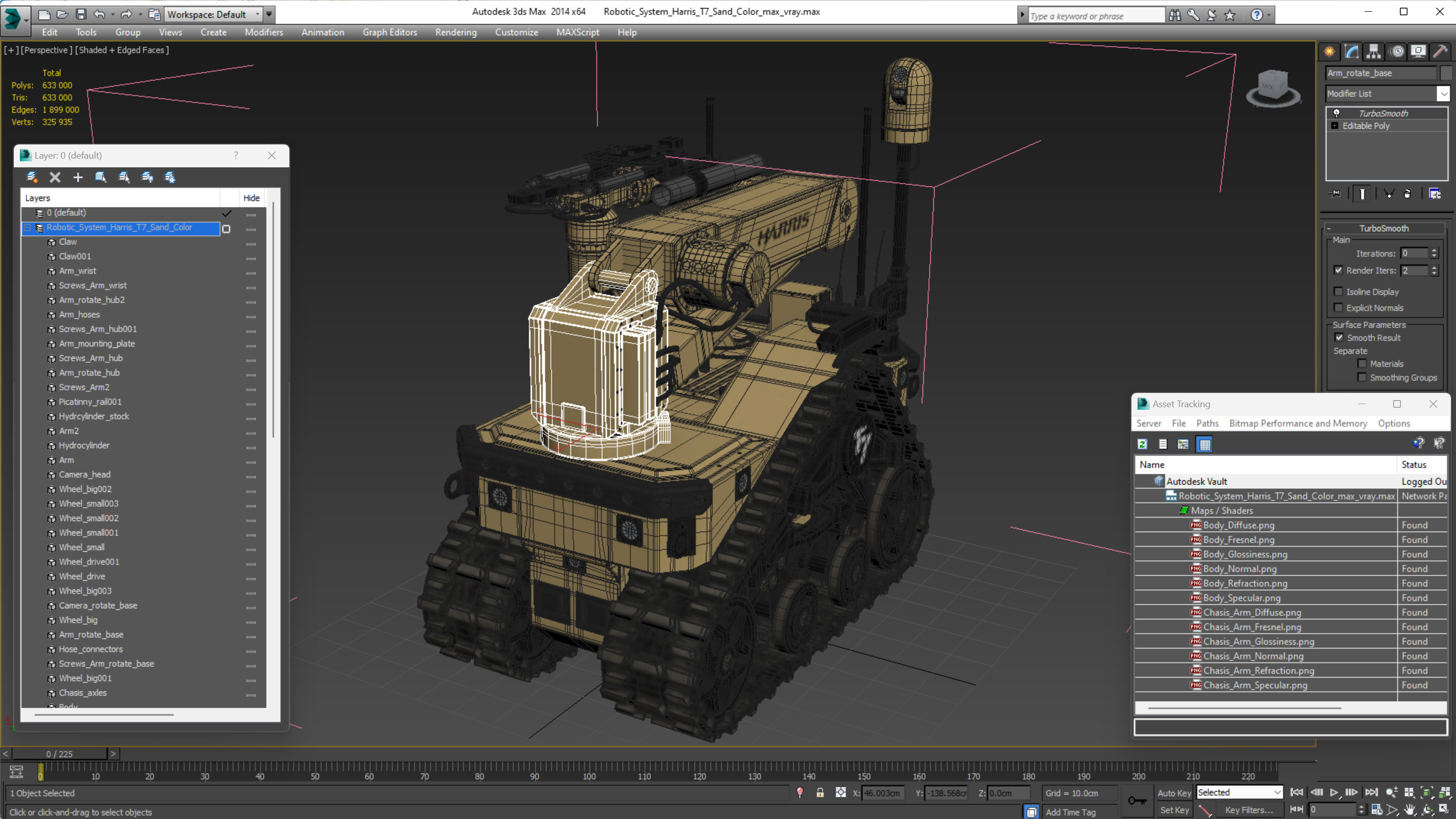 3D model Robotic System Harris T7 Sand Color