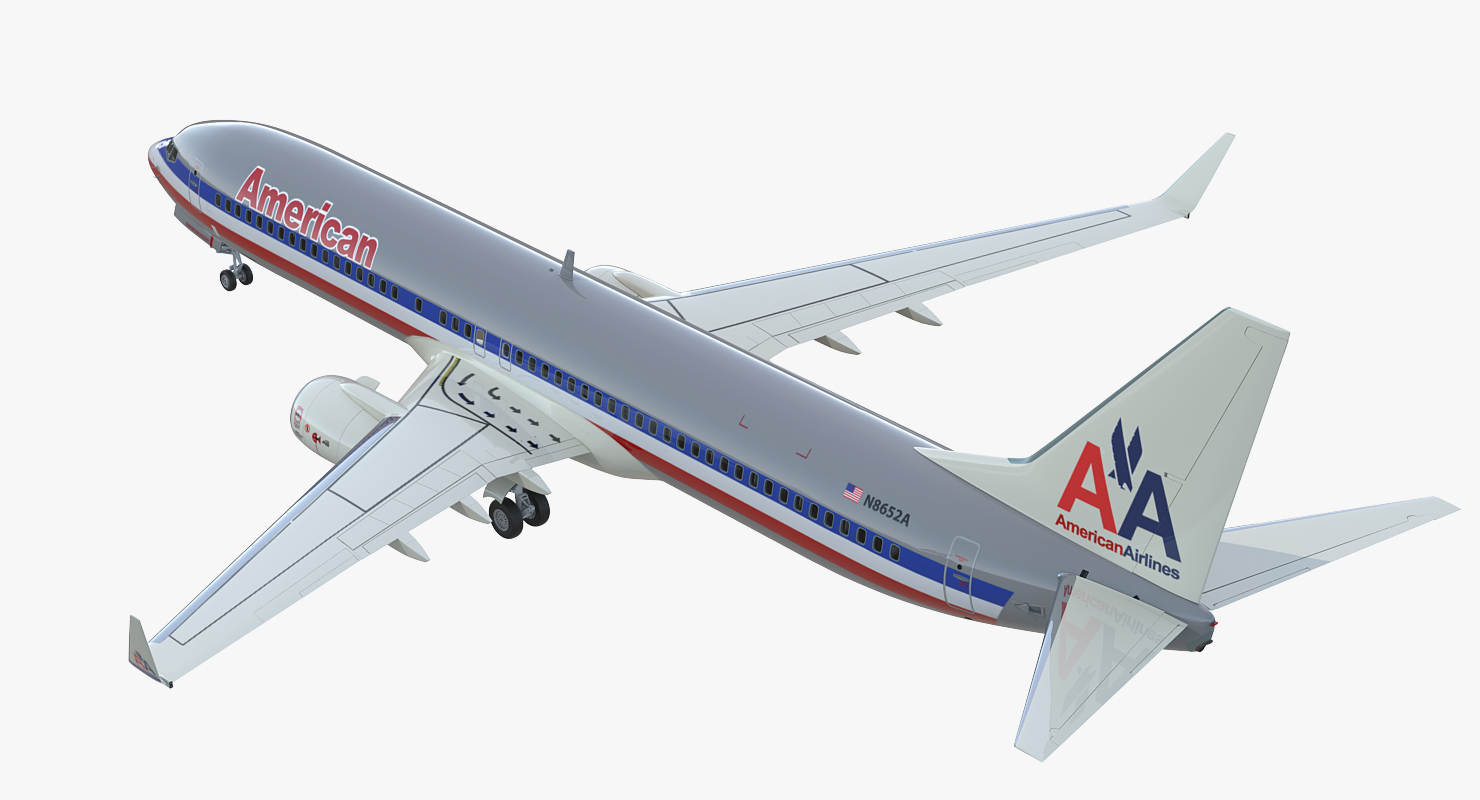 3D Boeing 737 900 ER American Airlines with Cabin Rigged model