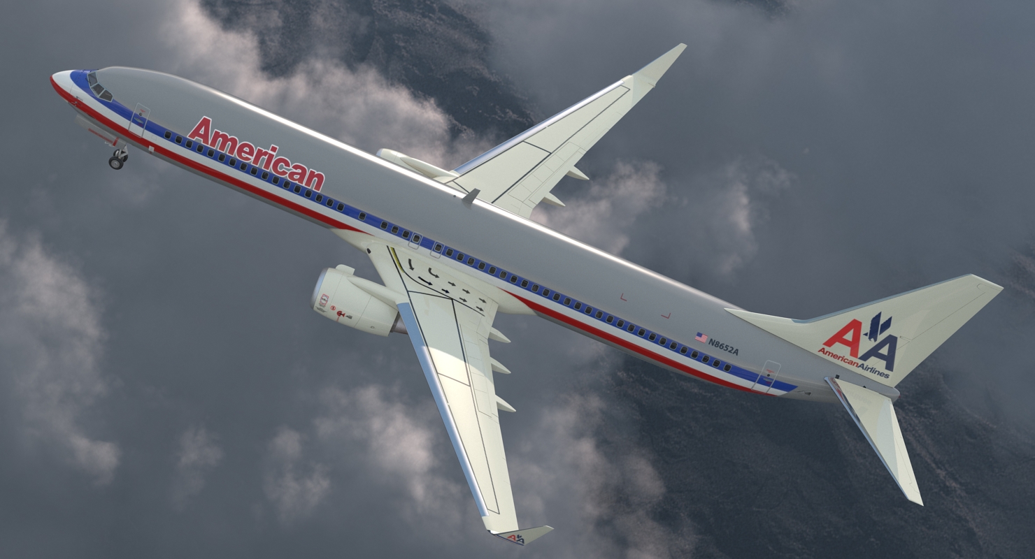 3D Boeing 737 900 ER American Airlines with Cabin Rigged model