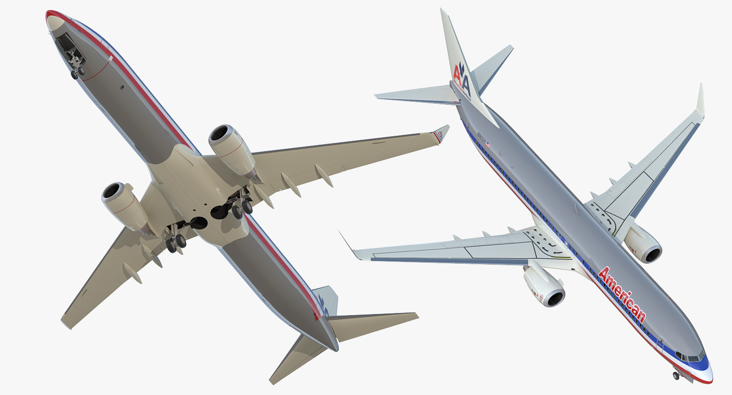 3D Boeing 737 900 ER American Airlines with Cabin Rigged model