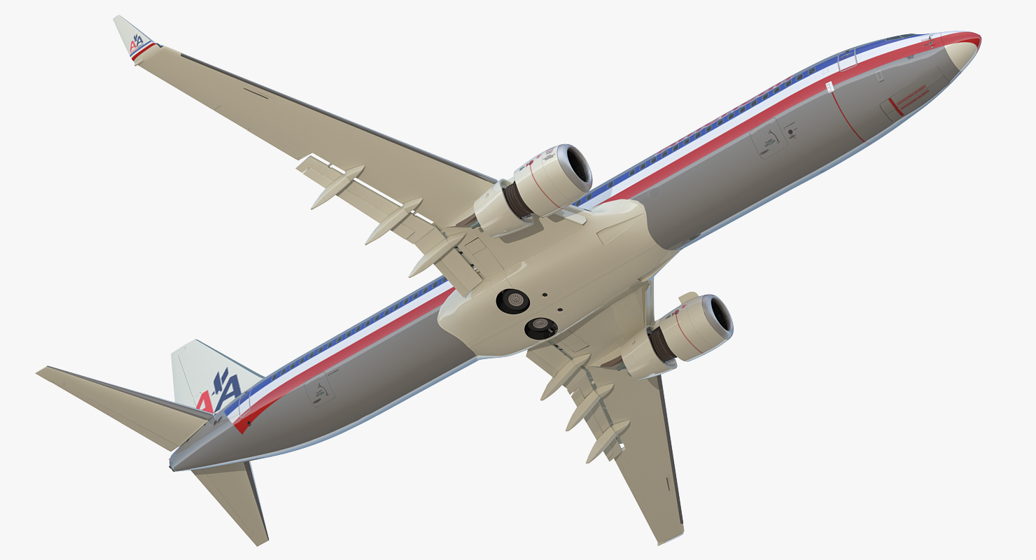 3D Boeing 737 900 ER American Airlines with Cabin Rigged model