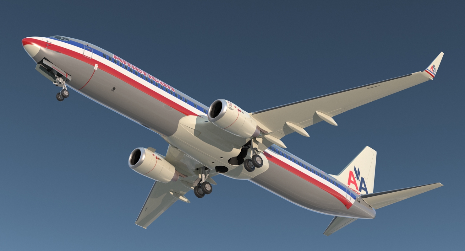 3D Boeing 737 900 ER American Airlines with Cabin Rigged model