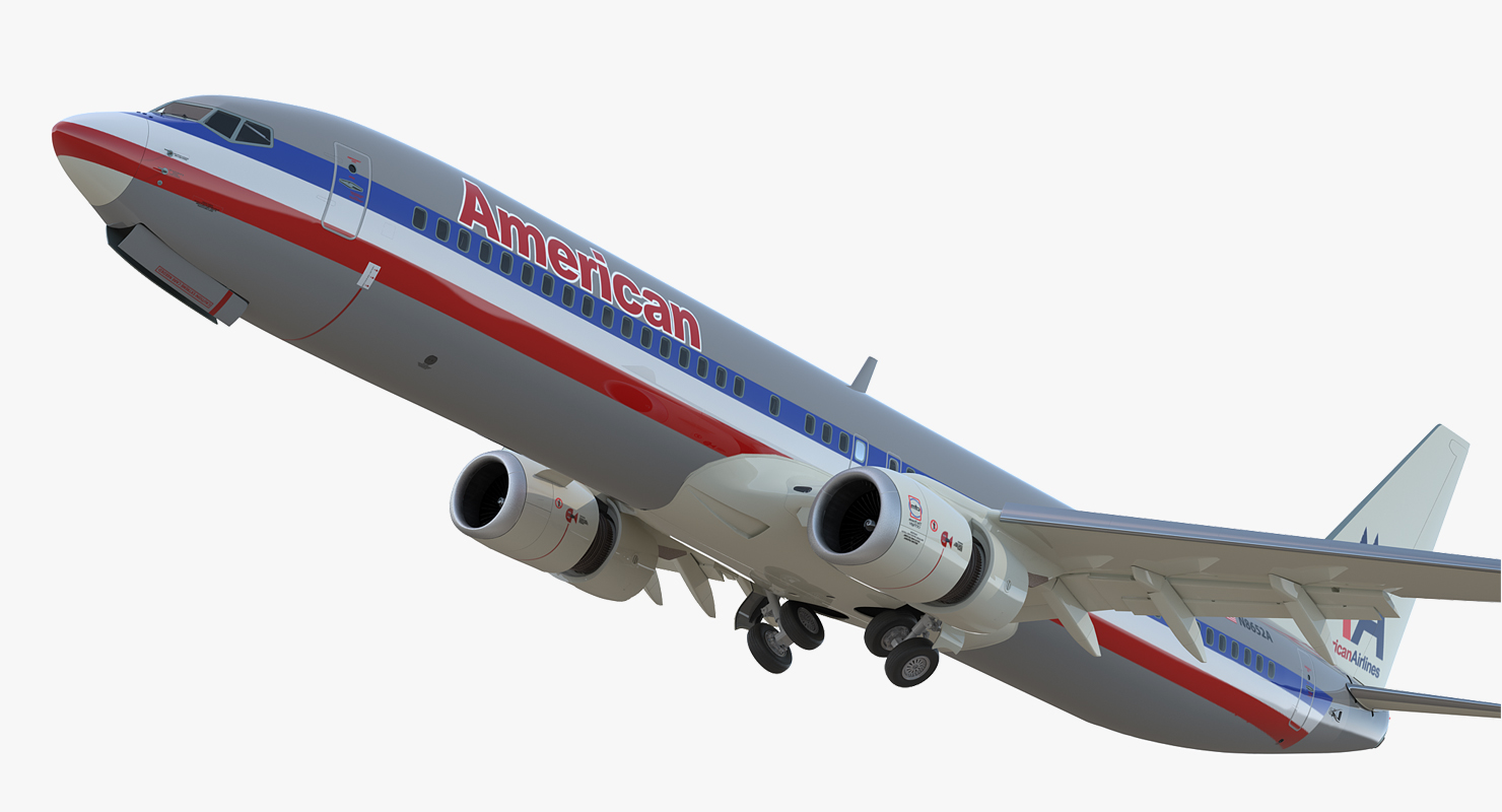 3D Boeing 737 900 ER American Airlines with Cabin Rigged model