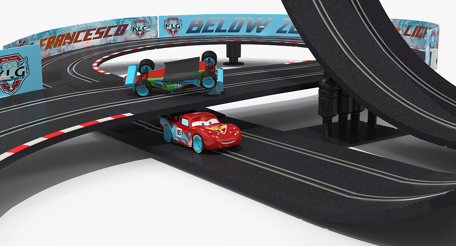 3D model Toy Racing Car Track with Cars