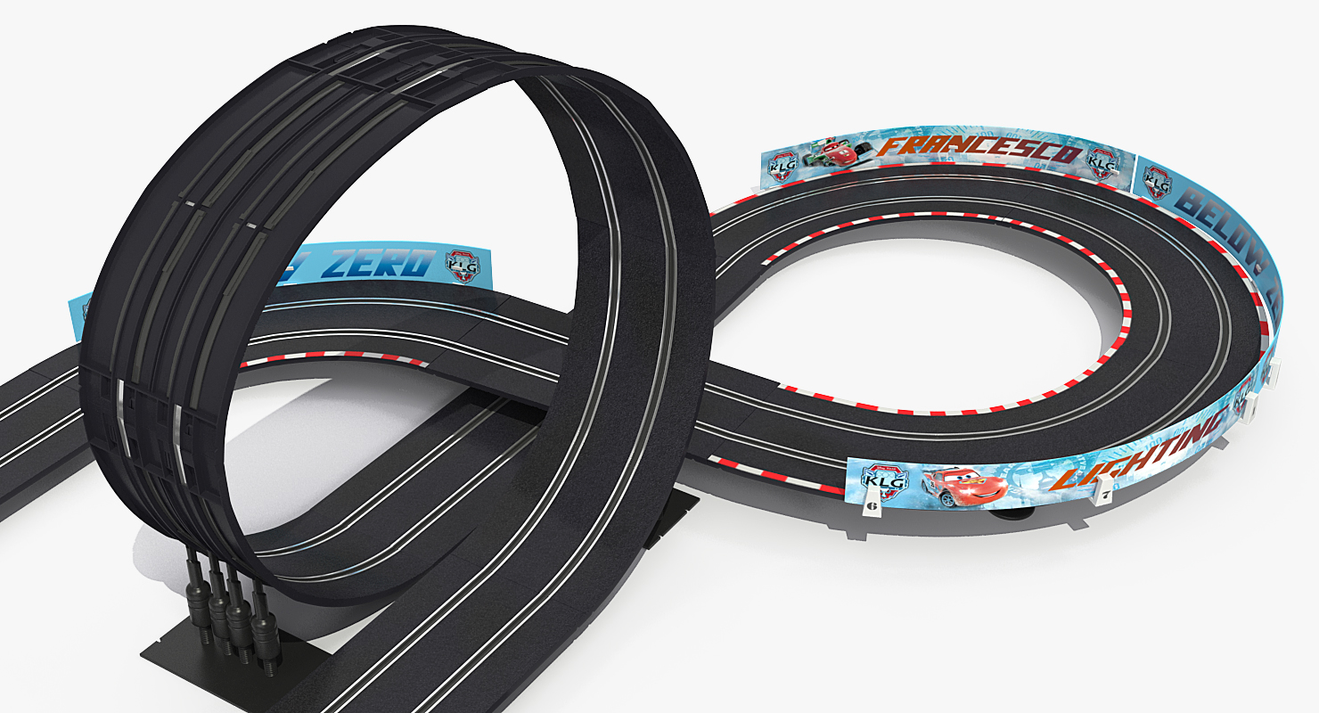 3D model Toy Racing Car Track with Cars