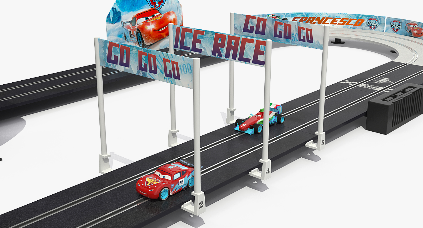 3D model Toy Racing Car Track with Cars