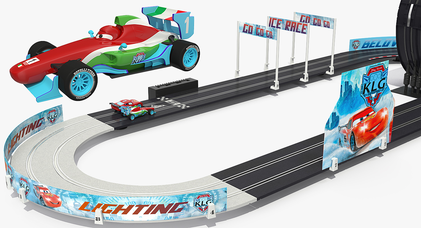 3D model Toy Racing Car Track with Cars