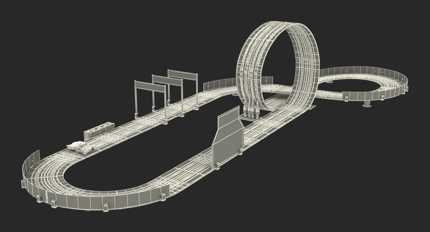 3D model Toy Racing Car Track with Cars