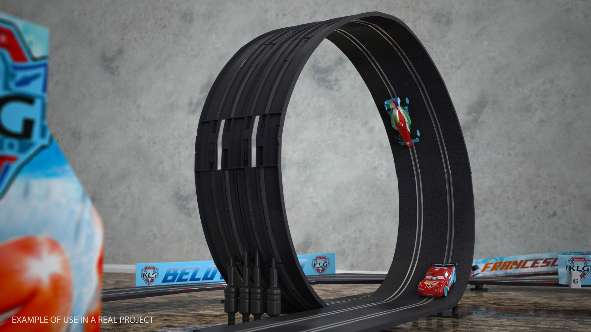 3D model Toy Racing Car Track with Cars