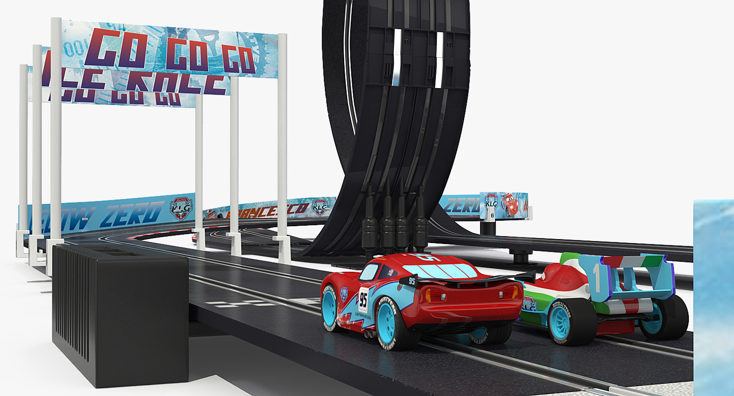 3D model Toy Racing Car Track with Cars
