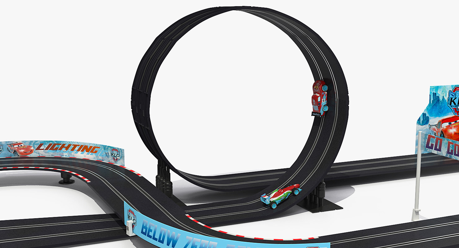 3D model Toy Racing Car Track with Cars