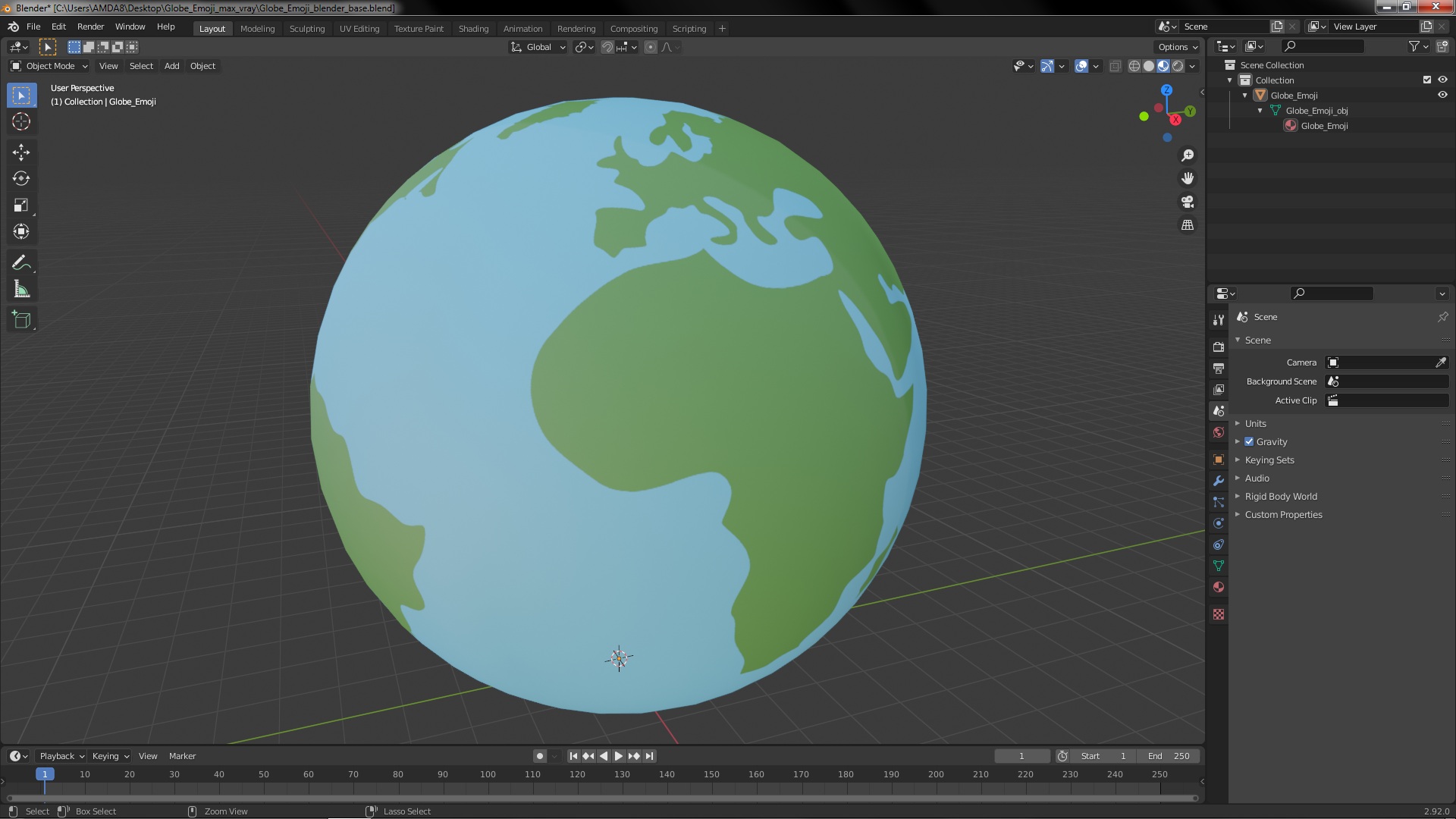 3D Globe Emoji