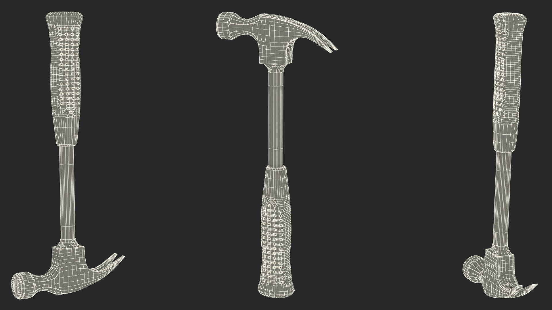 3D Steel Shaft Claw Hammer model