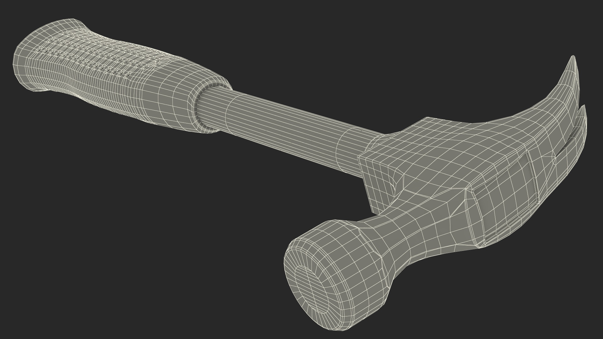 3D Steel Shaft Claw Hammer model