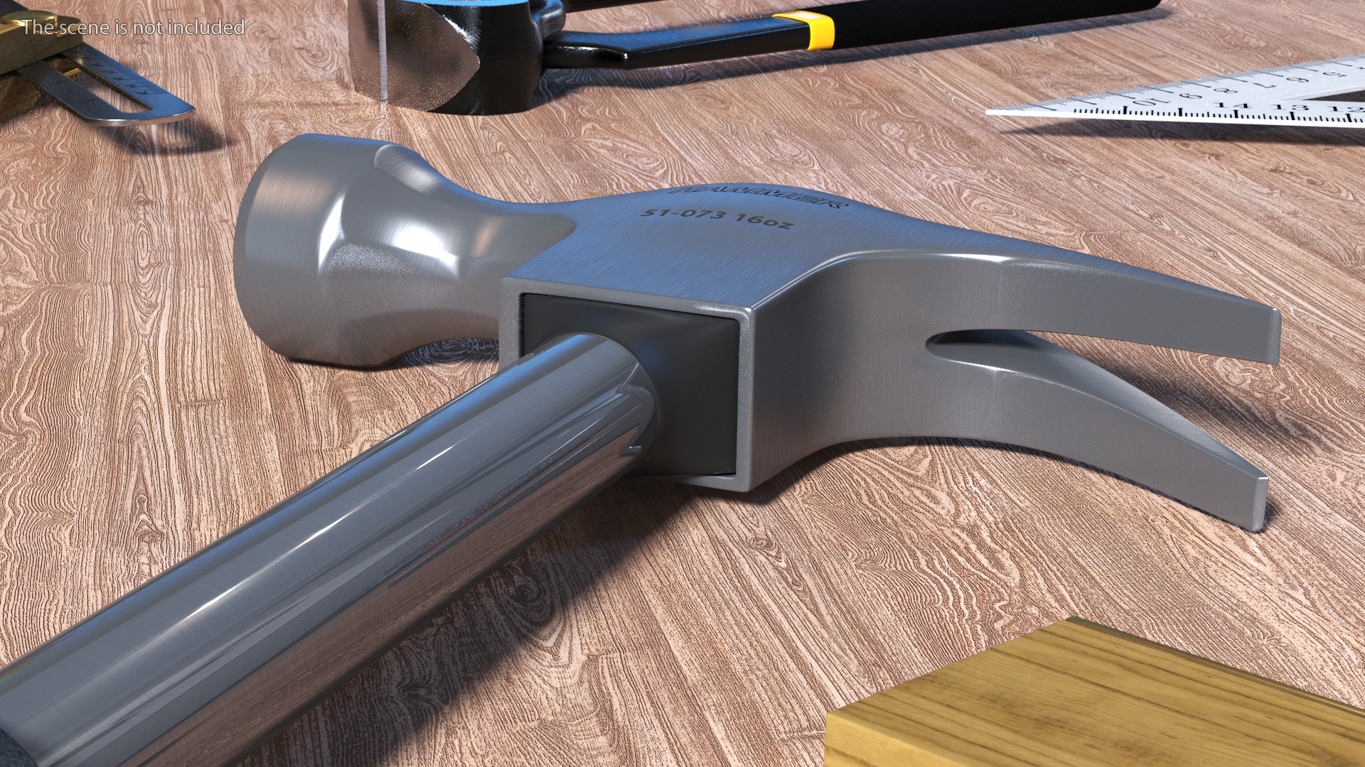 3D Steel Shaft Claw Hammer model