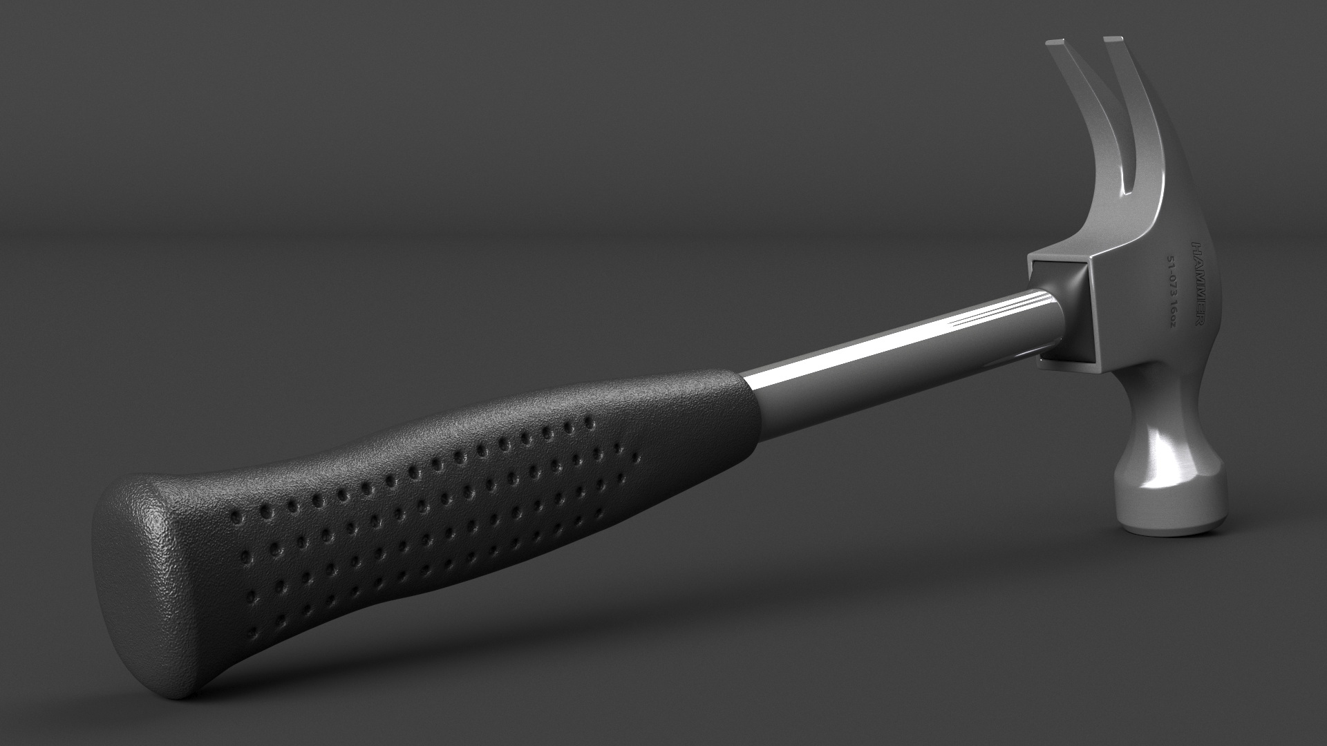 3D Steel Shaft Claw Hammer model