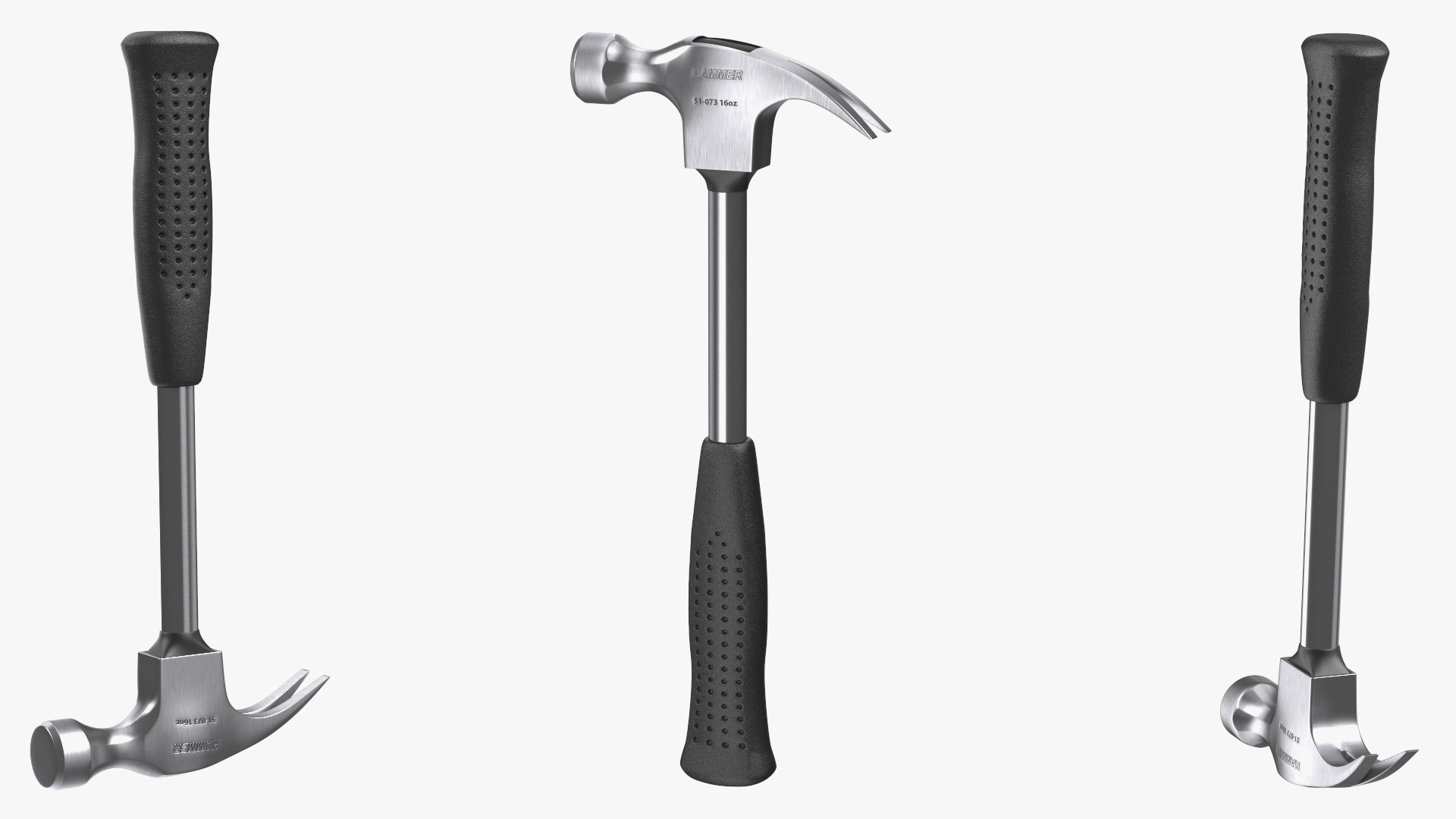 3D Steel Shaft Claw Hammer model