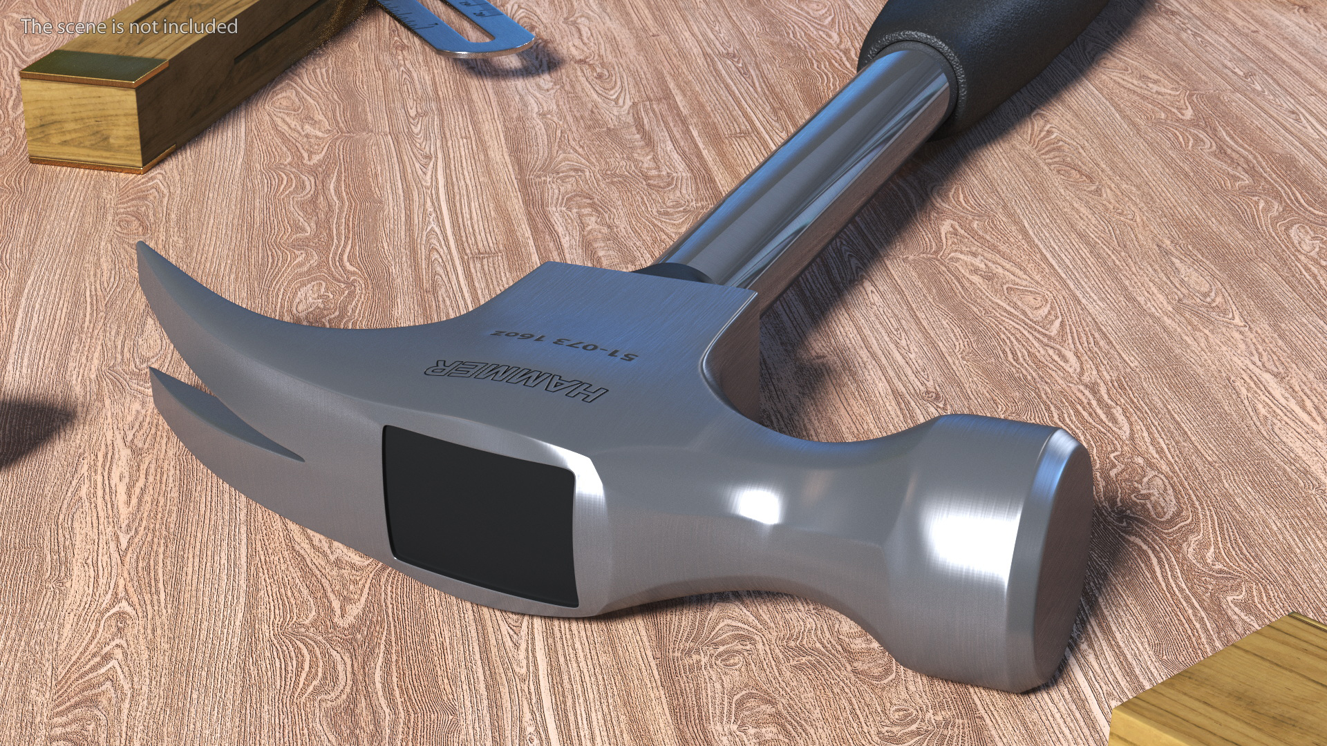 3D Steel Shaft Claw Hammer model