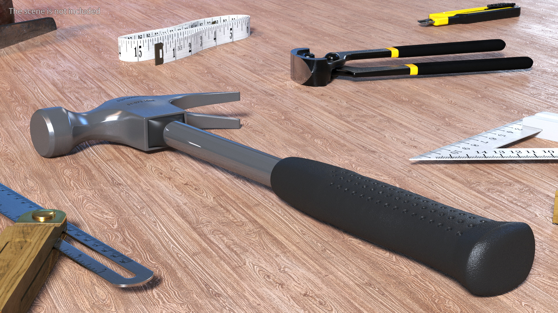 3D Steel Shaft Claw Hammer model