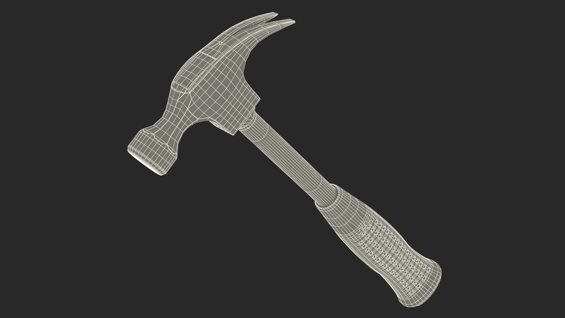3D Steel Shaft Claw Hammer model